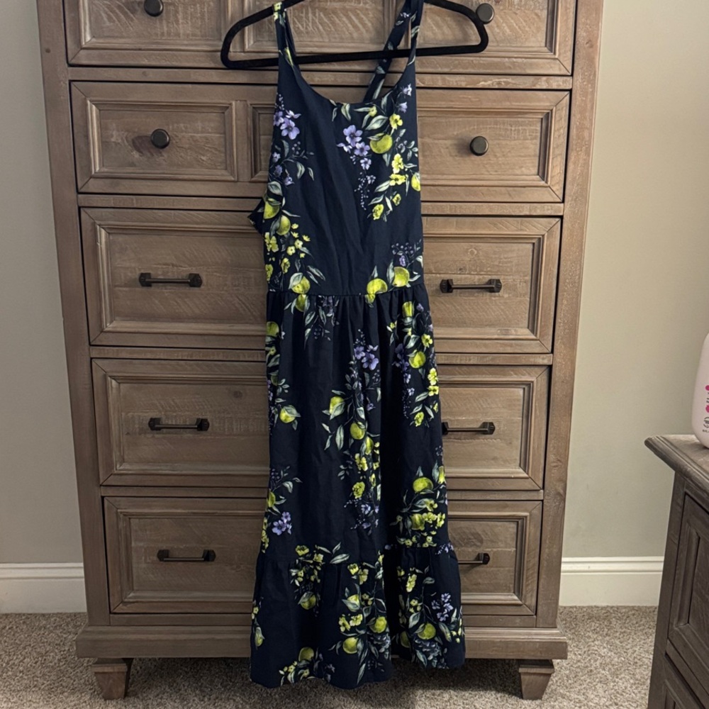 Time and Tru Floral Tie Back Midi Dress